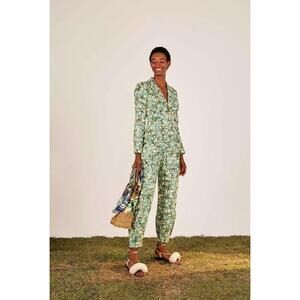 FARM RIO | Tropical Mini Toucan Blazer Jumpsuit | Linen |XS
